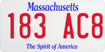 MA license plate 183AC8