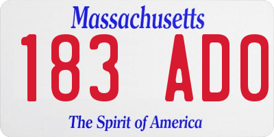 MA license plate 183AD0