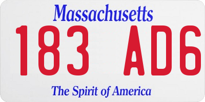 MA license plate 183AD6