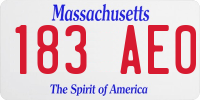 MA license plate 183AE0