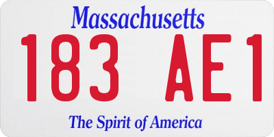MA license plate 183AE1