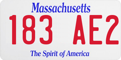 MA license plate 183AE2
