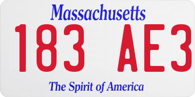 MA license plate 183AE3