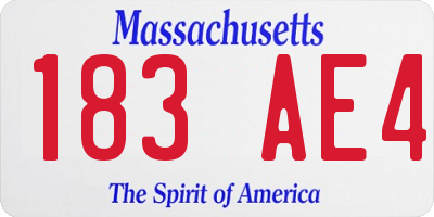 MA license plate 183AE4