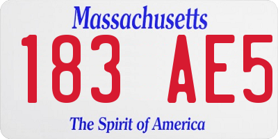 MA license plate 183AE5