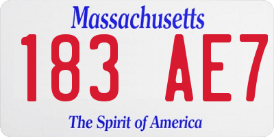 MA license plate 183AE7