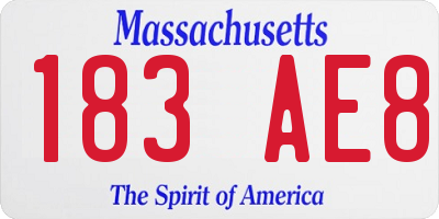 MA license plate 183AE8