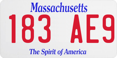 MA license plate 183AE9