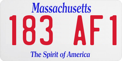 MA license plate 183AF1