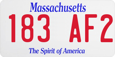 MA license plate 183AF2