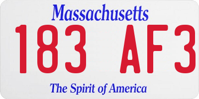 MA license plate 183AF3