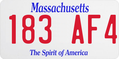 MA license plate 183AF4