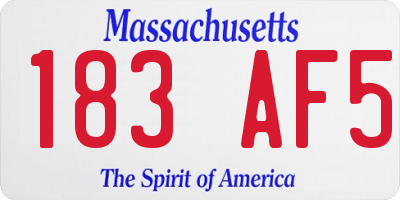 MA license plate 183AF5