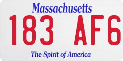 MA license plate 183AF6