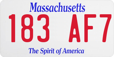 MA license plate 183AF7