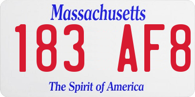 MA license plate 183AF8