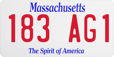 MA license plate 183AG1