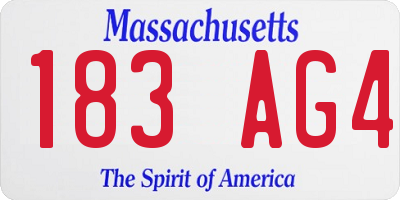 MA license plate 183AG4