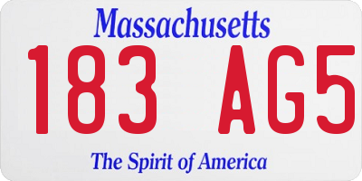MA license plate 183AG5