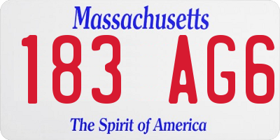 MA license plate 183AG6