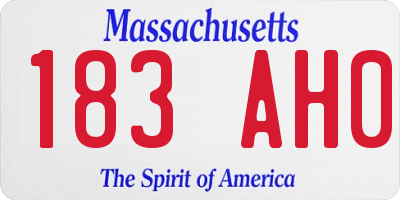 MA license plate 183AH0