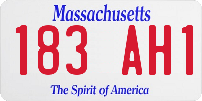 MA license plate 183AH1