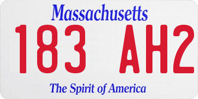 MA license plate 183AH2