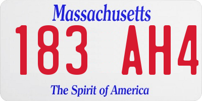 MA license plate 183AH4