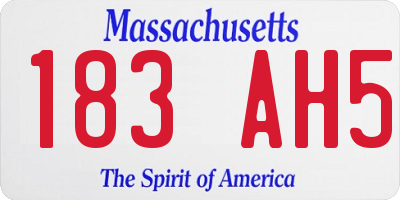 MA license plate 183AH5