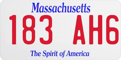 MA license plate 183AH6