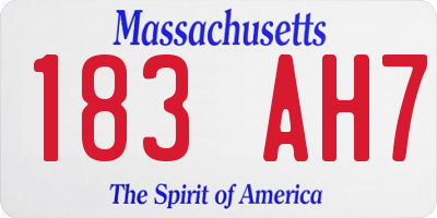 MA license plate 183AH7