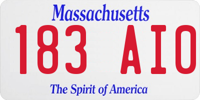 MA license plate 183AI0