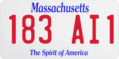 MA license plate 183AI1