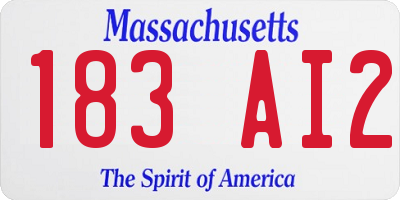 MA license plate 183AI2
