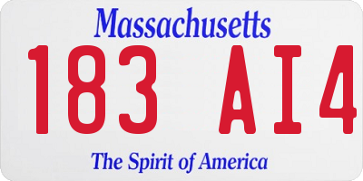 MA license plate 183AI4