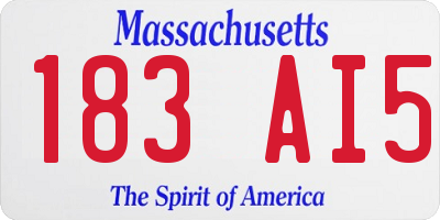 MA license plate 183AI5