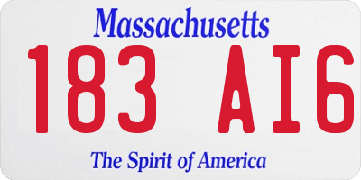 MA license plate 183AI6