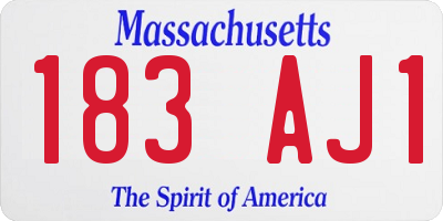 MA license plate 183AJ1
