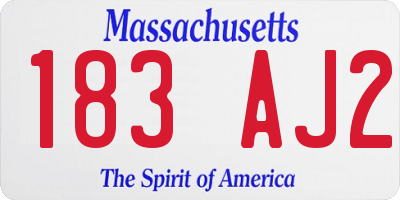 MA license plate 183AJ2