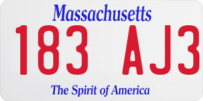 MA license plate 183AJ3