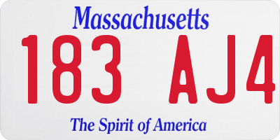 MA license plate 183AJ4