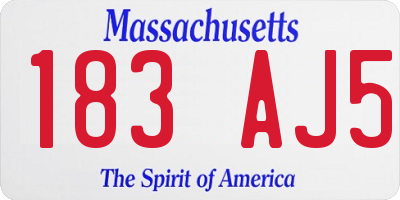 MA license plate 183AJ5