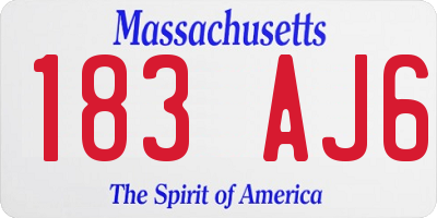 MA license plate 183AJ6