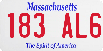 MA license plate 183AL6