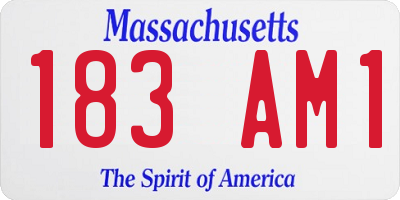 MA license plate 183AM1