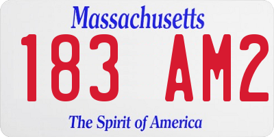 MA license plate 183AM2
