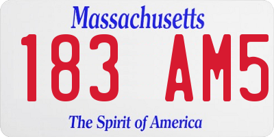 MA license plate 183AM5