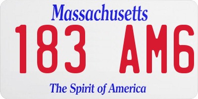 MA license plate 183AM6