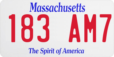 MA license plate 183AM7