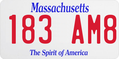 MA license plate 183AM8